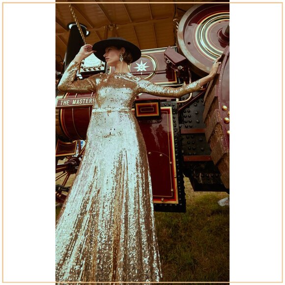 NWT $3035.00 Temperley London Ray Runway Sequin Dress - Picture 14 of 15